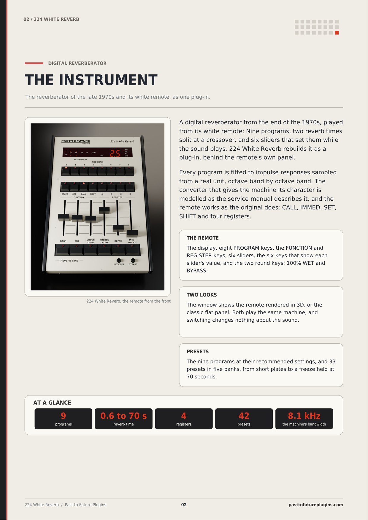 PTF 224 White Reverb user's manual, page 2