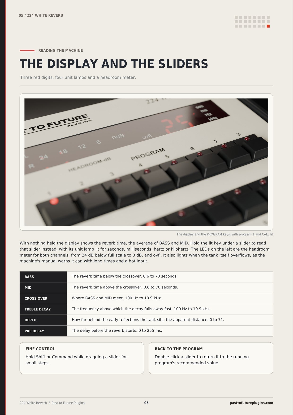 PTF 224 White Reverb user's manual, page 5