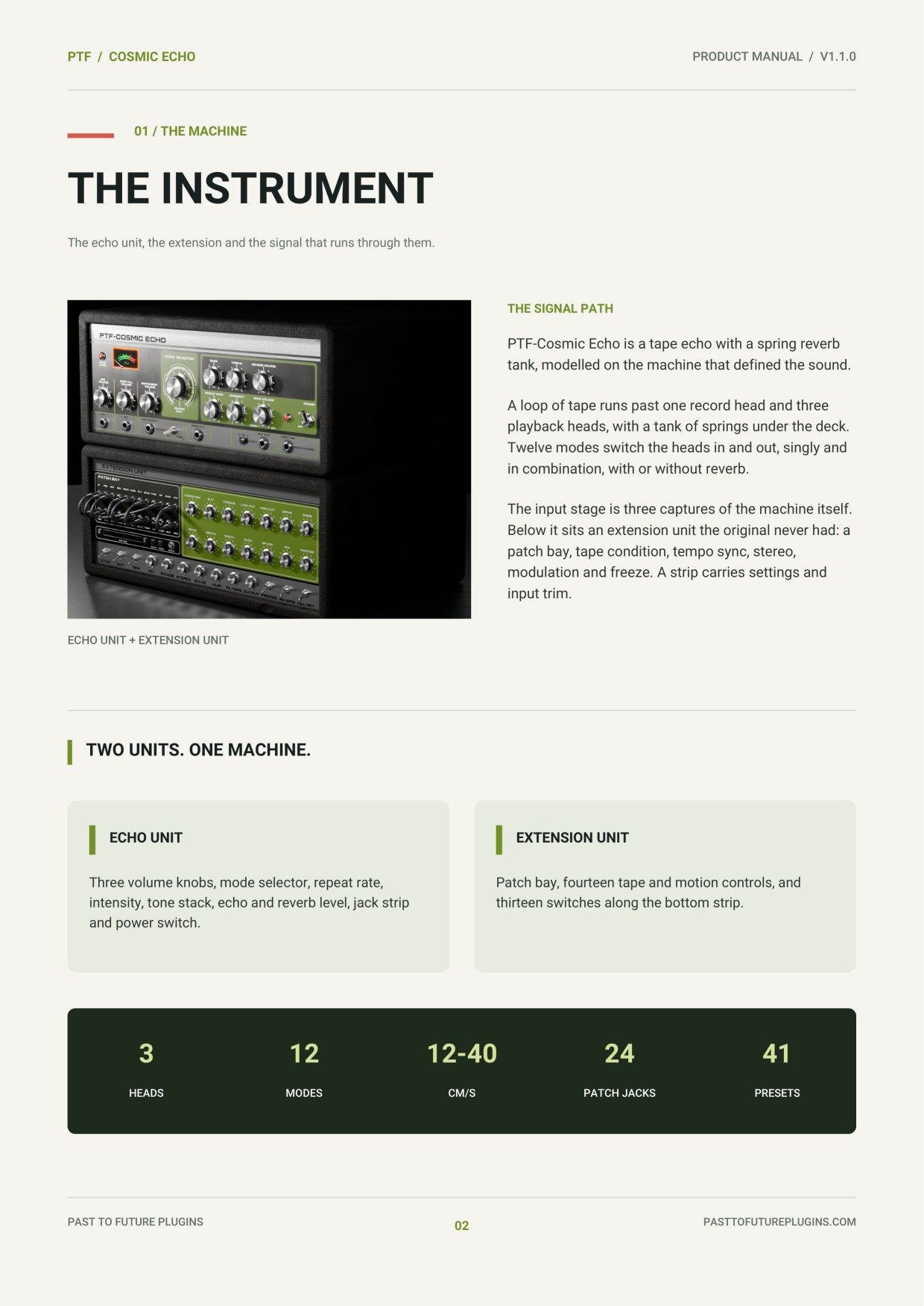 PTF Cosmic Echo user's manual, page 2