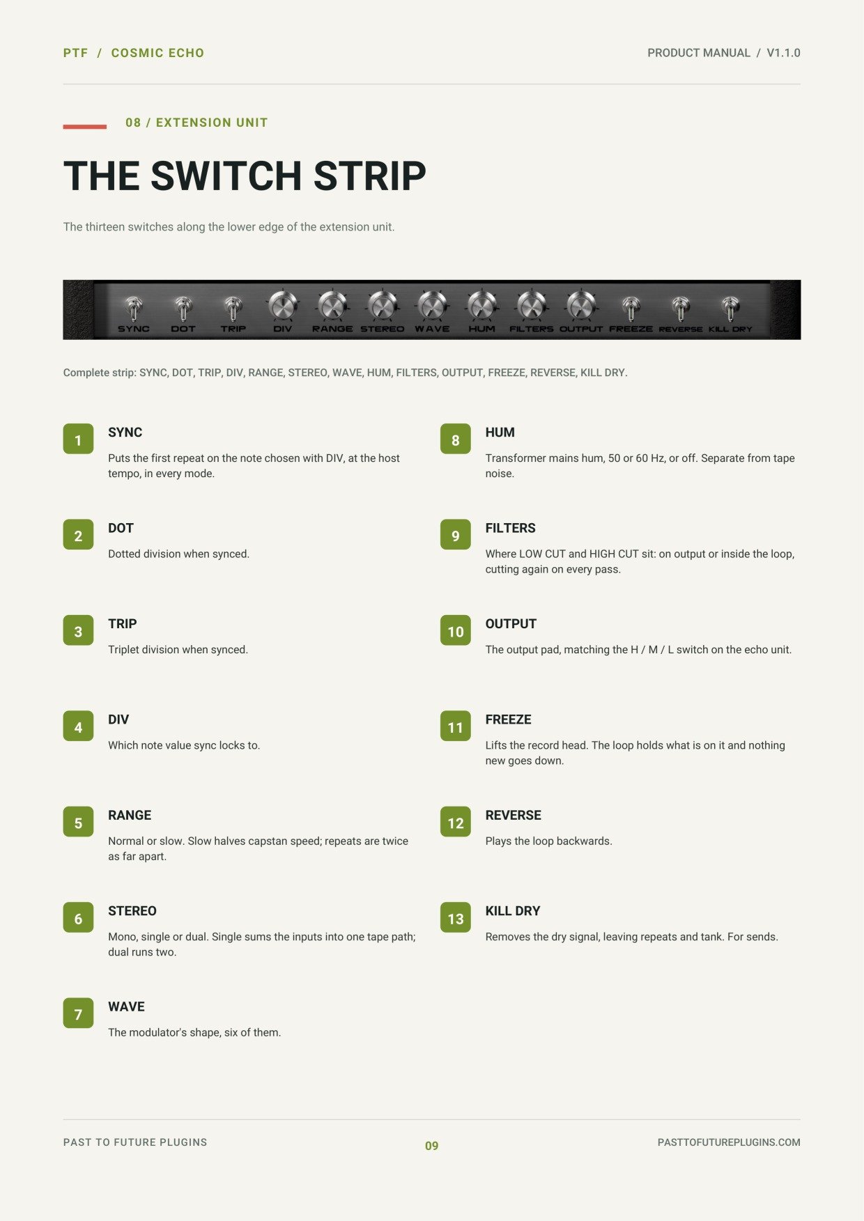 PTF Cosmic Echo user's manual, page 9