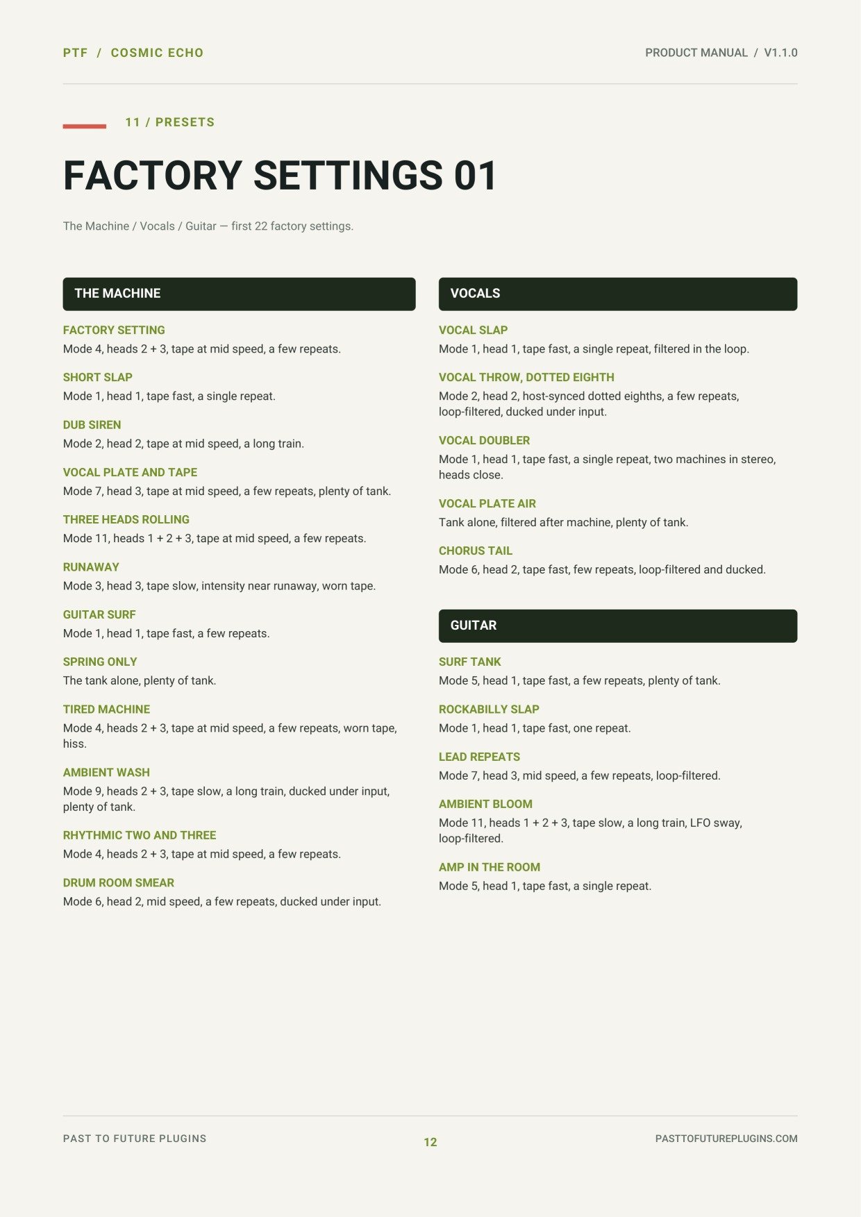 PTF Cosmic Echo user's manual, page 12